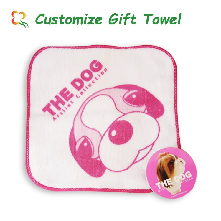 100% Cotton Customized Digital Printed Lemon Design Small Lovely Face Hand Towel Handkerchief Towel For Kids