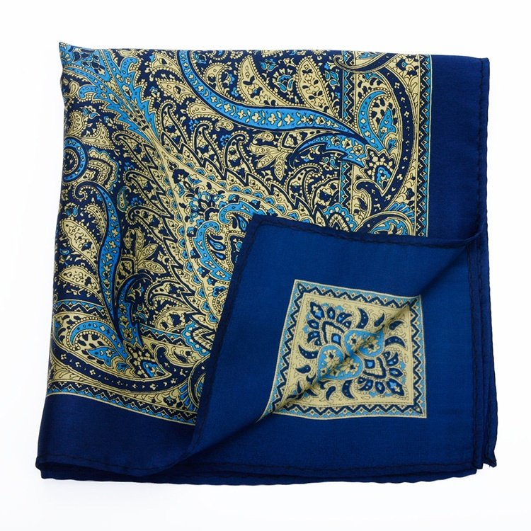 High Quality Luxury Design Accept Customized Logo Handkerchief Screen Print Serigraphy Silk Pocket Square