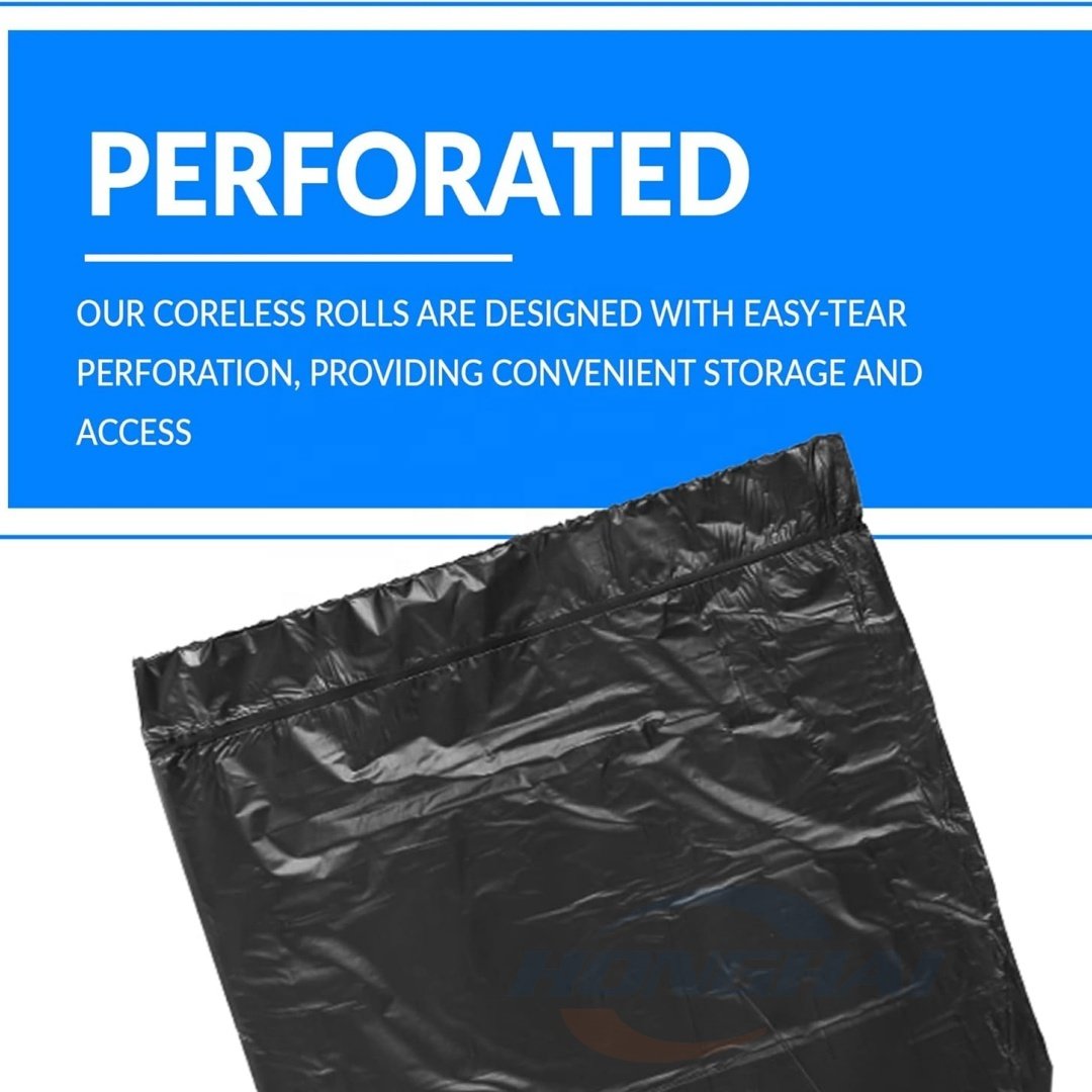 Industrial Grade Black Trash Bags, Extra Thick Refuse Sack,High Density Rolls Trash Can Liners