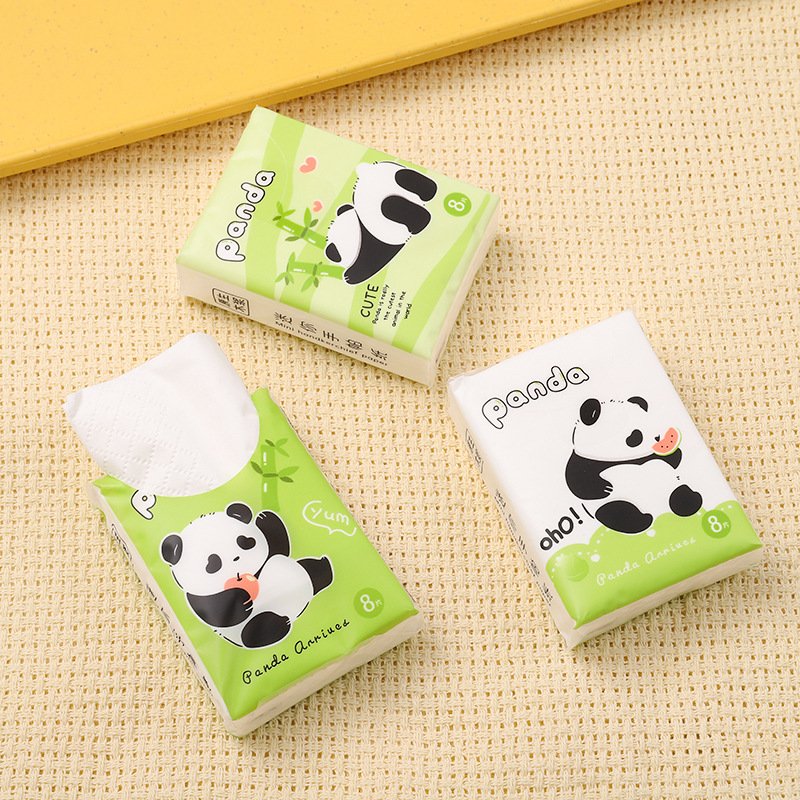 Cartoon Thickened 3 Ply Printing Mini Pack Facial Pocket Tissue Paper Handkerchief For Outdoor