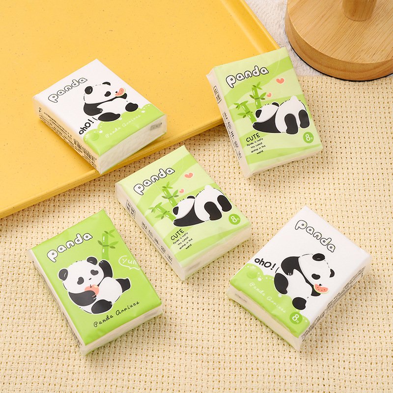 Cartoon Thickened 3 Ply Printing Mini Pack Facial Pocket Tissue Paper Handkerchief For Outdoor