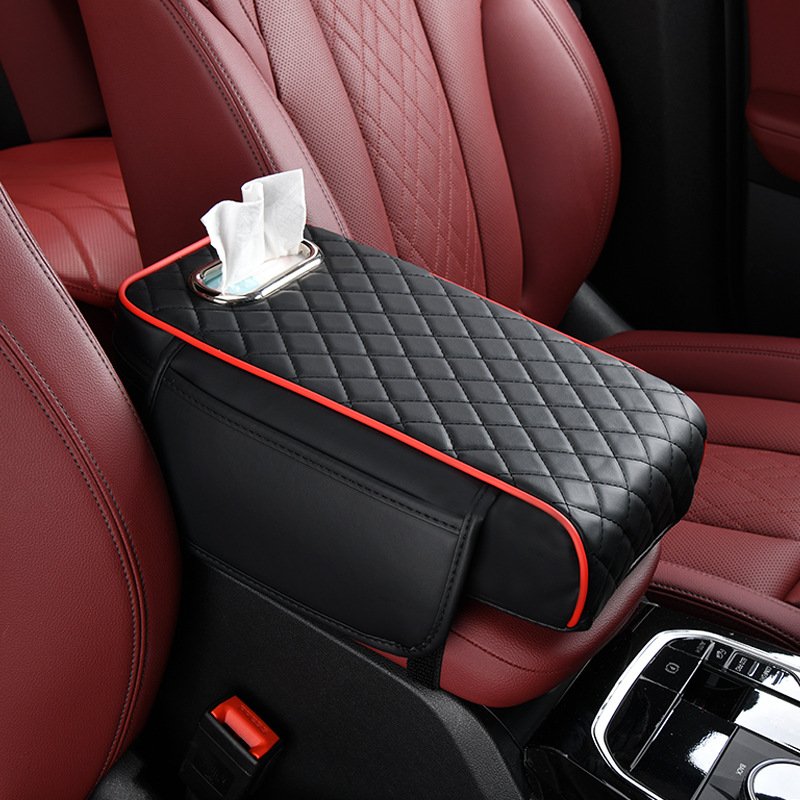 Marcan Memory Foam Car accessories Console Box Cover Leather Armrest Storage Box Protector Handkerchief Tissue Paper Holder