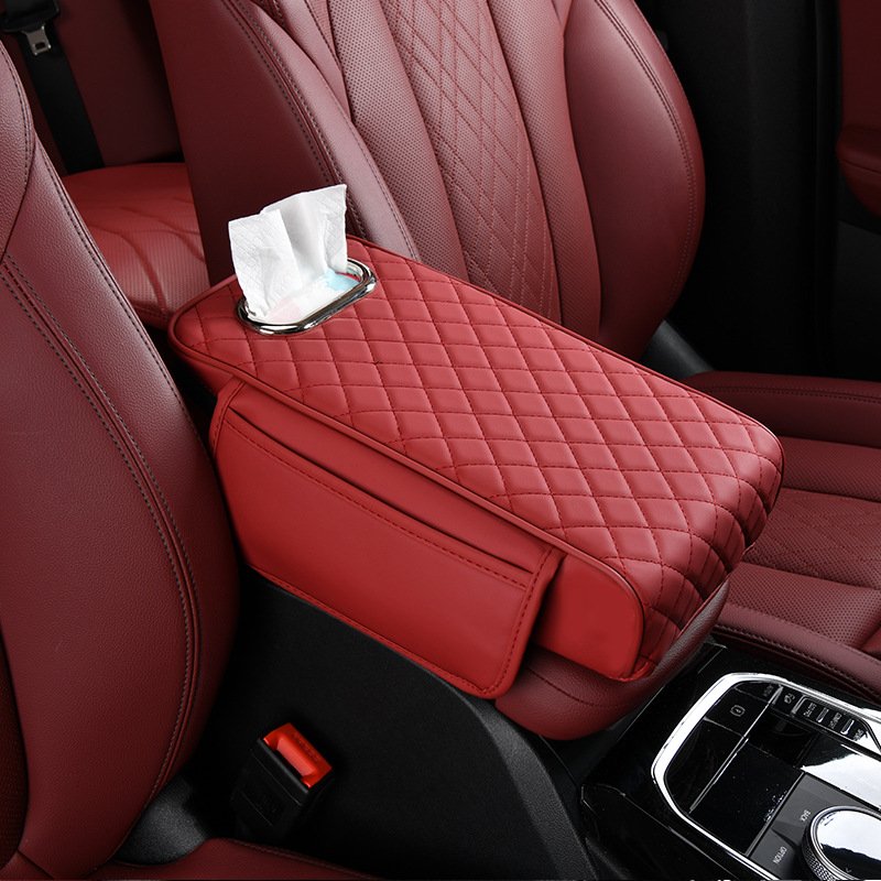 Marcan Memory Foam Car accessories Console Box Cover Leather Armrest Storage Box Protector Handkerchief Tissue Paper Holder
