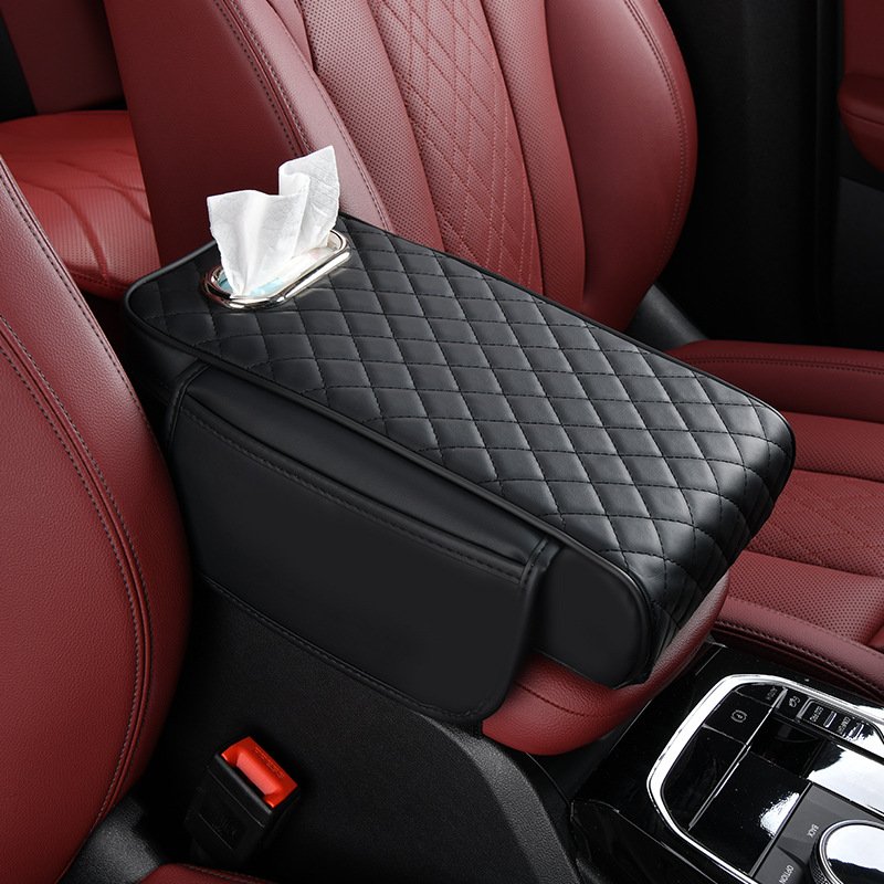 Marcan Memory Foam Car accessories Console Box Cover Leather Armrest Storage Box Protector Handkerchief Tissue Paper Holder