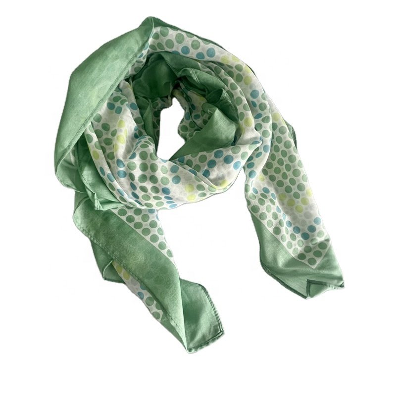 custom high quality soft cotton bandana dots square handkerchiefs scarf for women