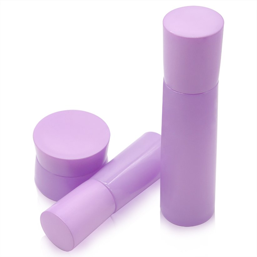 Luxury Glass Lotion Containers 30 50 80g 40 120 ml Skincare Packaging purple Cosmetic Bottles And Jars Sets For Sale