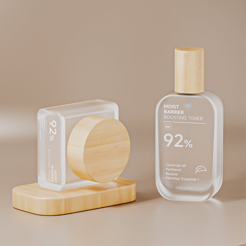 Fuyun Wholesale Unique coloured gradient cosmetic packaging set custom printed face cream jar glass lotion bottle with pump
