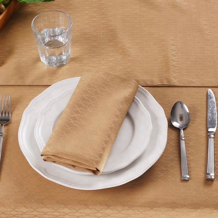 Cotton Table Cloth Linen Fabric Cotton Dinner Napkin Handkerchief Indoor Home Napkins for Wedding Party TRN% Polgreenr Golden