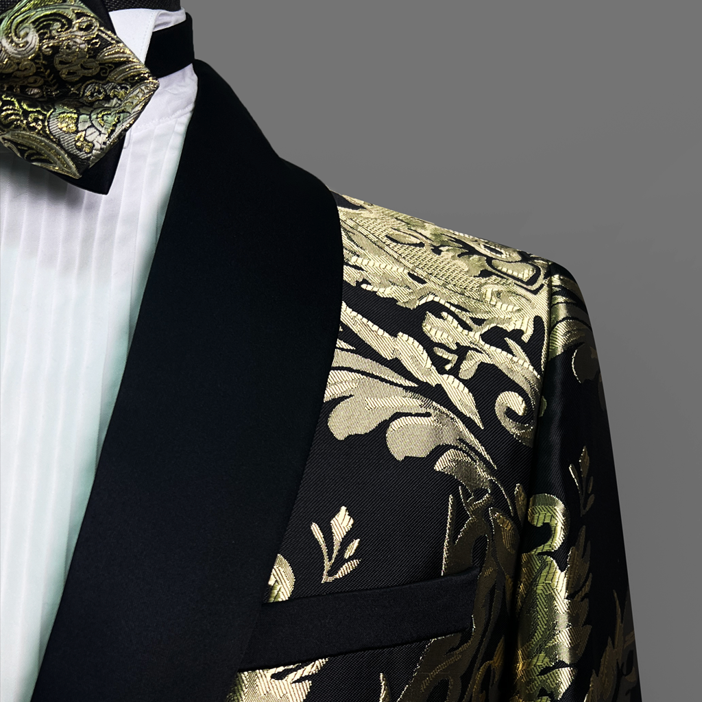 Elegant Men's Tuxedo Black Shawl Collar Single Breasted Round Tail Two-Button Design