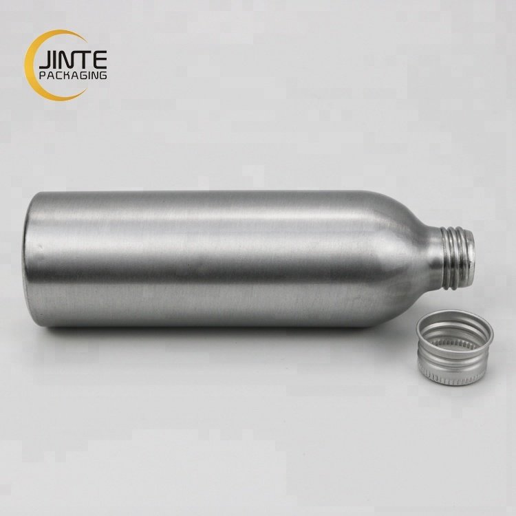 Empty Aluminum Cosmetic Packaging Lotion Bottle Metal Packaging 100ml 300ml 400ml 500ml Silver Alum Bottle With Screw Lid