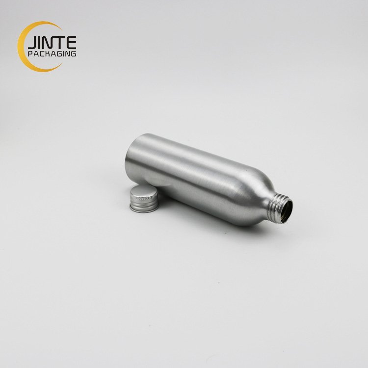 Empty Aluminum Cosmetic Packaging Lotion Bottle Metal Packaging 100ml 300ml 400ml 500ml Silver Alum Bottle With Screw Lid