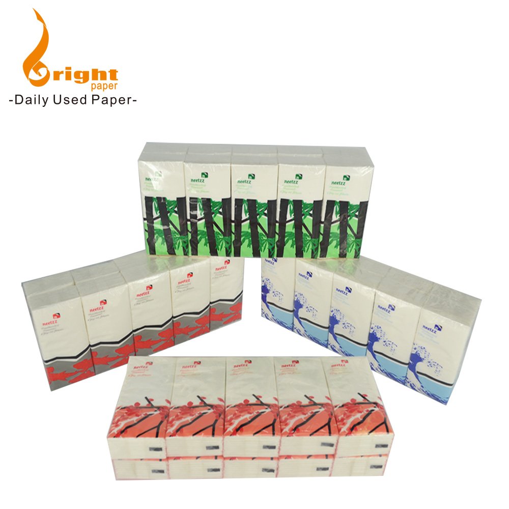 Custom Pocket Paper Logo 3ply 10pcs Virgin Wood Pulp Mini Size Origami Pocket Tissue Paper Napkin