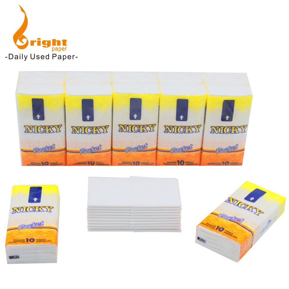 Custom Pocket Paper Logo 3ply 10pcs Virgin Wood Pulp Mini Size Origami Pocket Tissue Paper Napkin