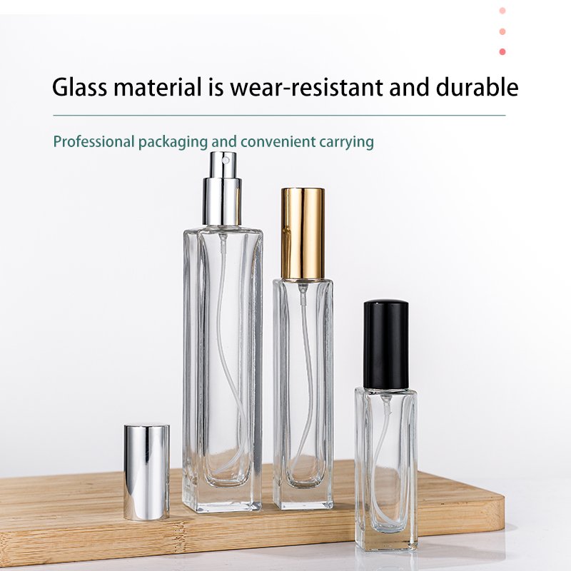 Wholesale 30ml Flat Square Glass Bottle with Pump