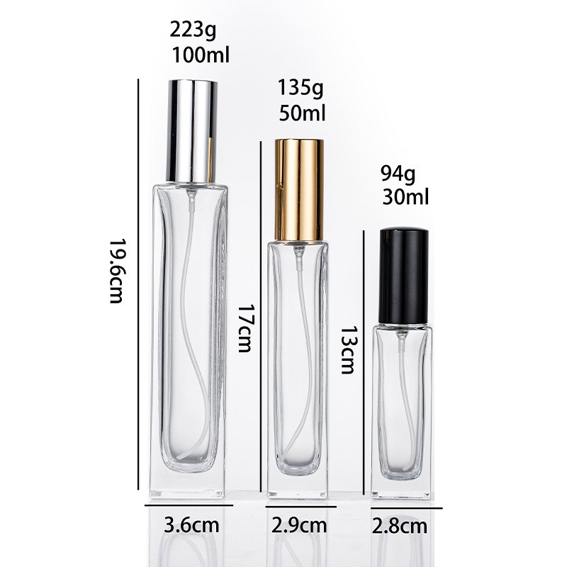 Wholesale 30ml Flat Square Glass Bottle with Pump
