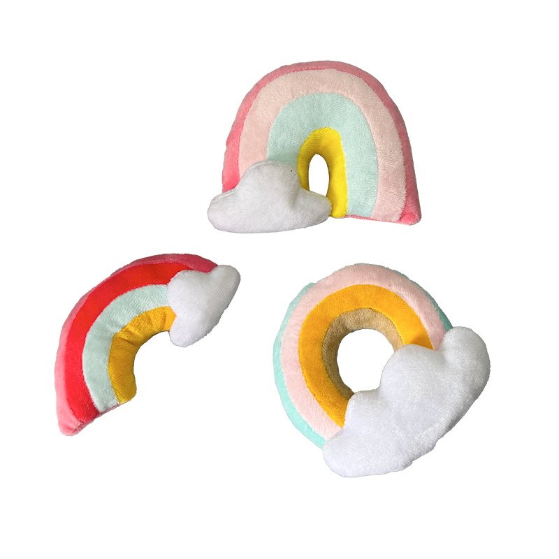 New plant design soft cute baby rainbow handkerchief plush toys for kids sleeping accompaniment