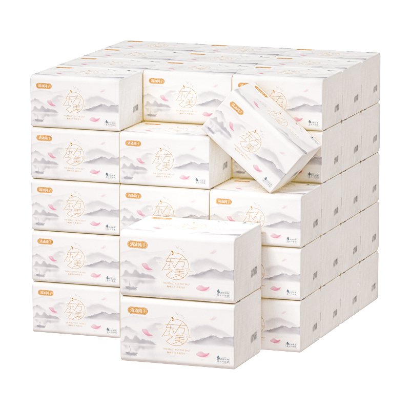 Disposable Biodegradable Organic Bamboo Pulp Facial Paper Handkerchief Tissue for home