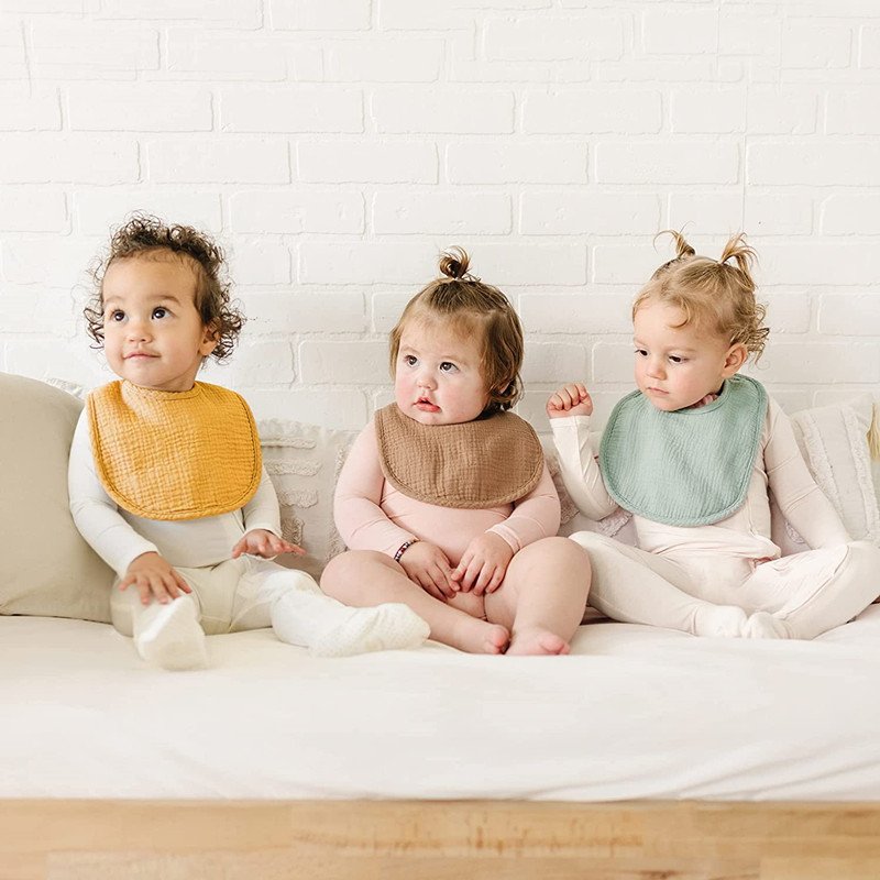 Newborn baby double crepe cotton gauze saliva towel U-shaped bib absorbent spitting up pad towel bib