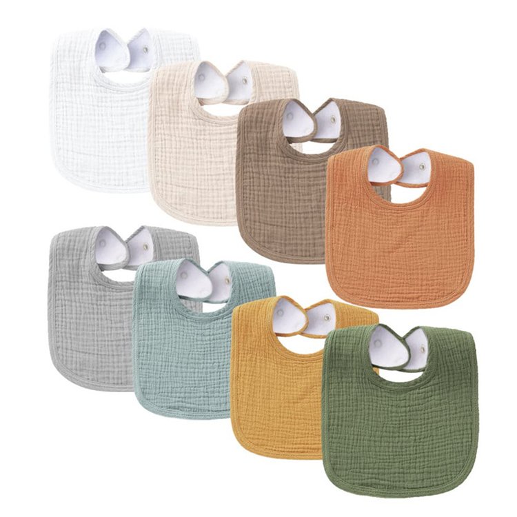 Newborn baby double crepe cotton gauze saliva towel U-shaped bib absorbent spitting up pad towel bib