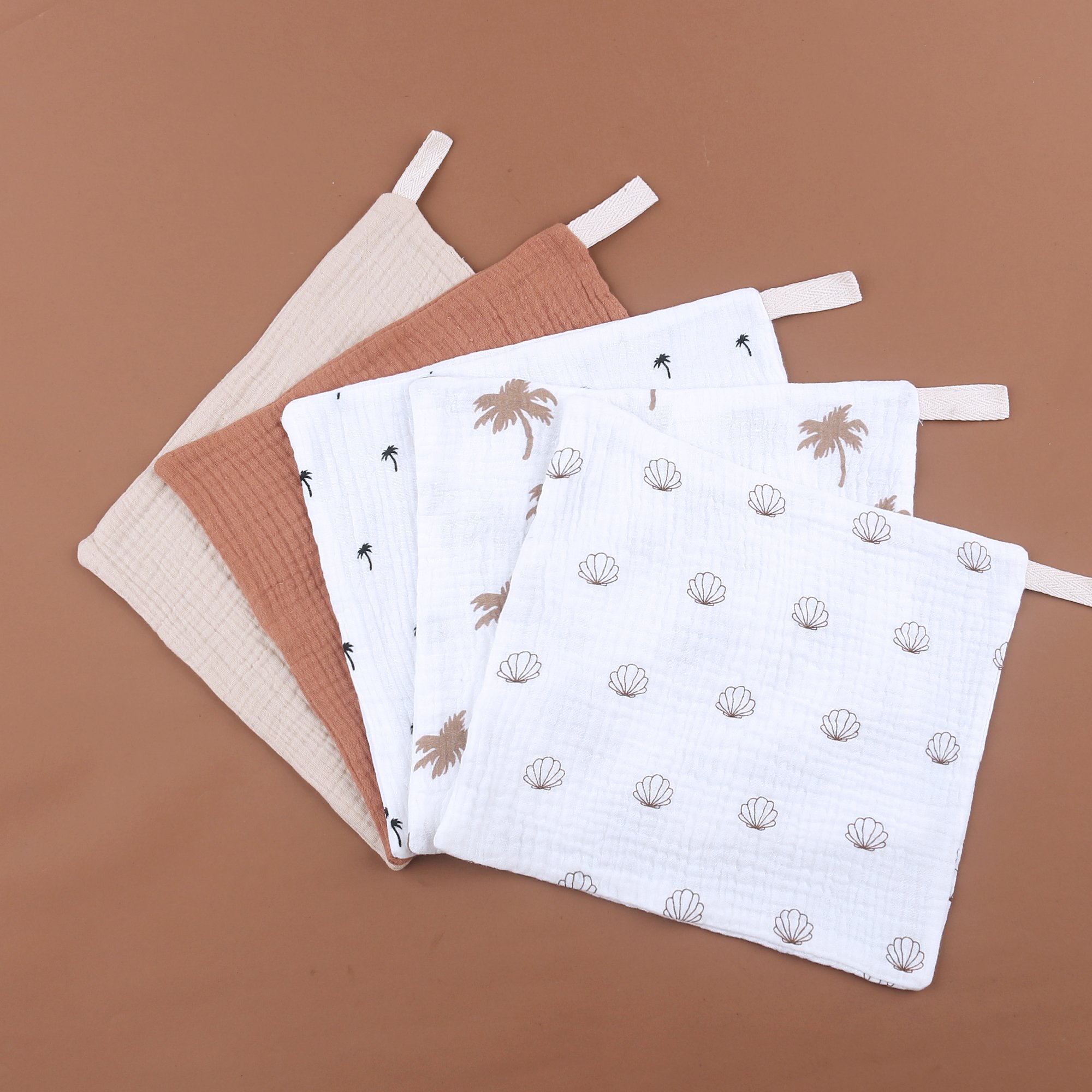 Hot Sale Toallas Para Bebe Baby Shower Hand Towels Small 4 Pieces Cotton Baby Muslin Washcloth Handkerchief