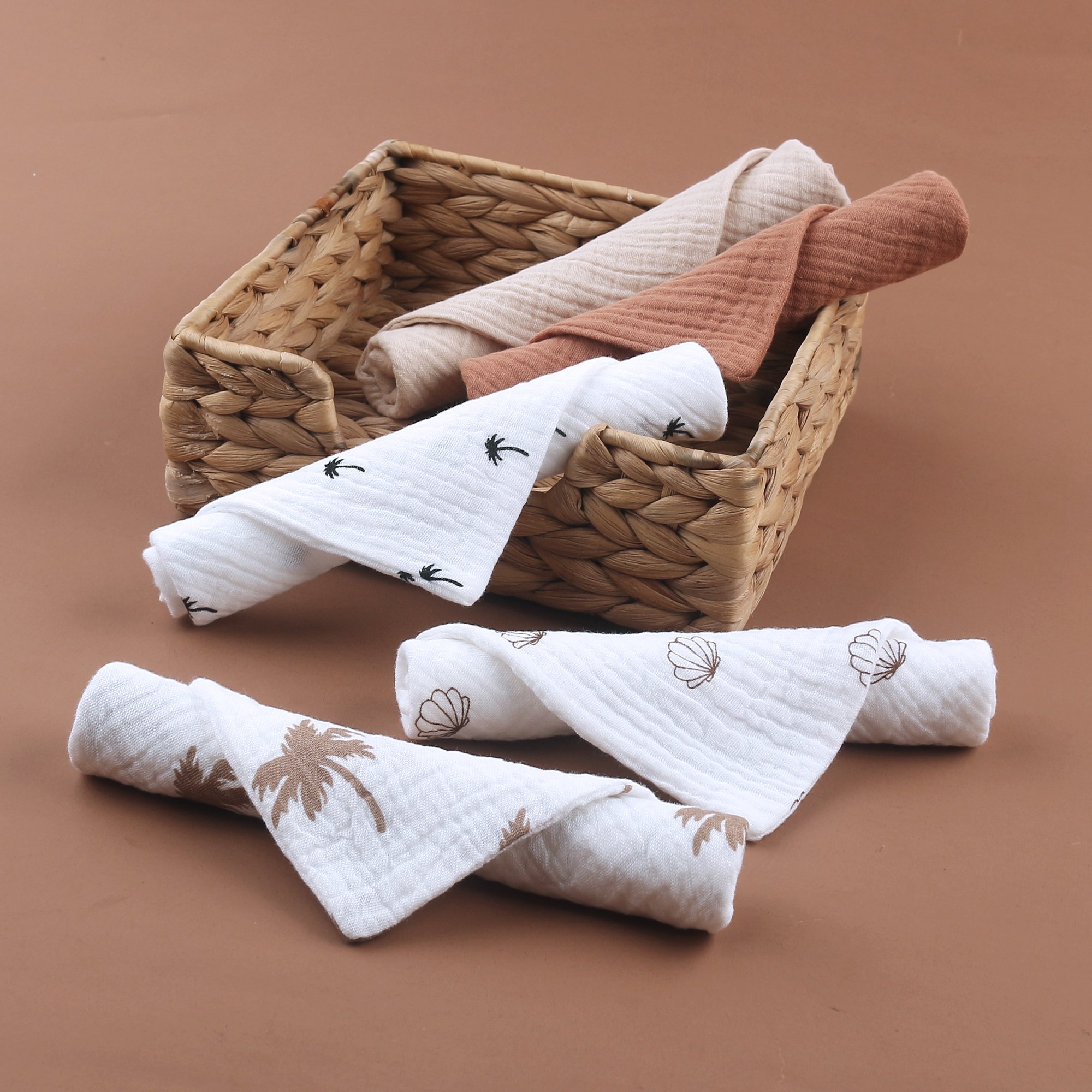 Hot Sale Toallas Para Bebe Baby Shower Hand Towels Small 4 Pieces Cotton Baby Muslin Washcloth Handkerchief