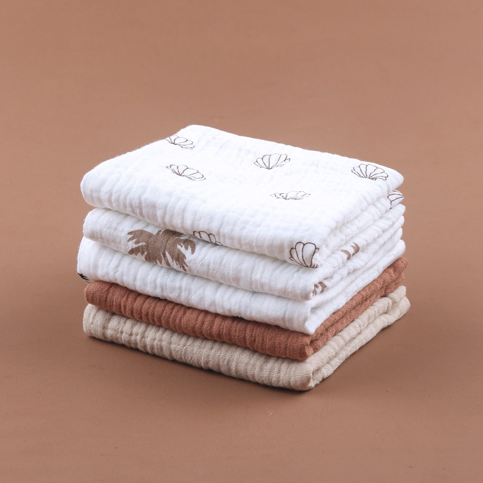 Hot Sale Toallas Para Bebe Baby Shower Hand Towels Small 4 Pieces Cotton Baby Muslin Washcloth Handkerchief