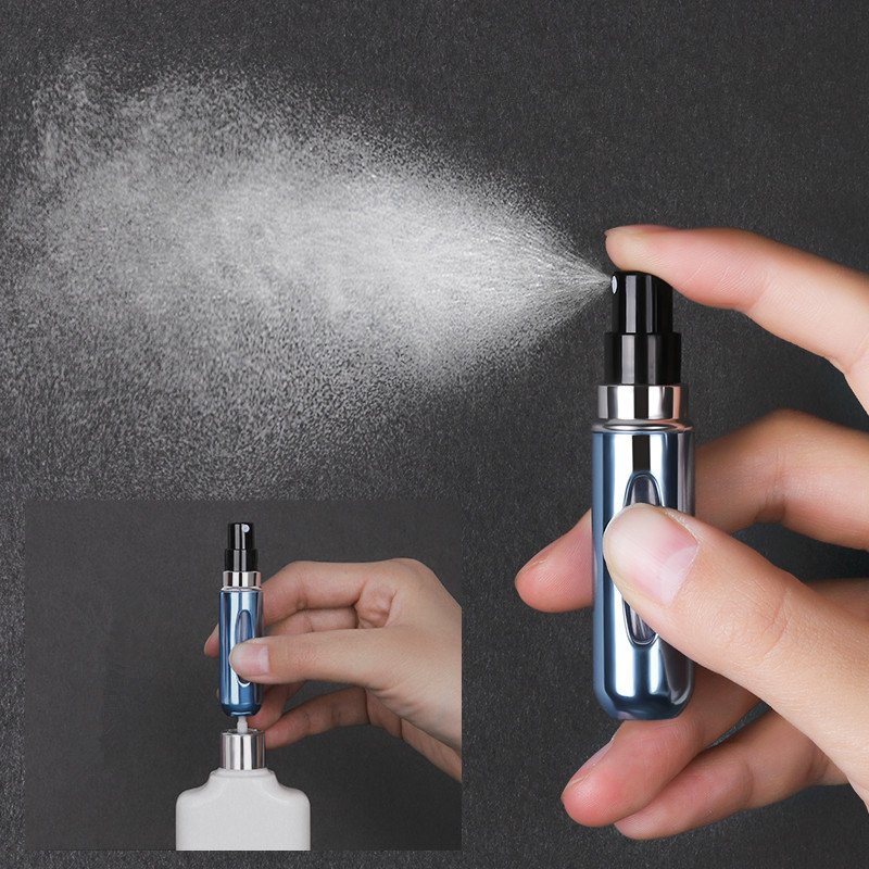 5ml 8ml Reusable Travel Mini Perfume Spray Bottle Aluminum Portable Bottle Perfume Atomizer Cosmetic Customized PUMP Sprayer