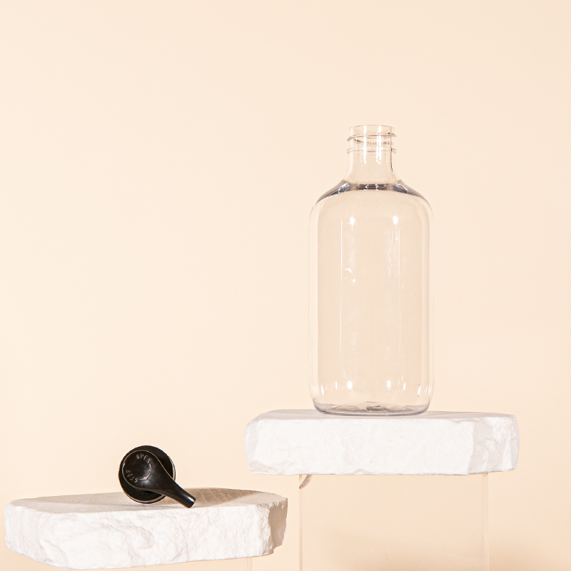 Sunripack ready in stock clear oval 24/410 PET plastic lotion pump bottle for body shampoo bottle