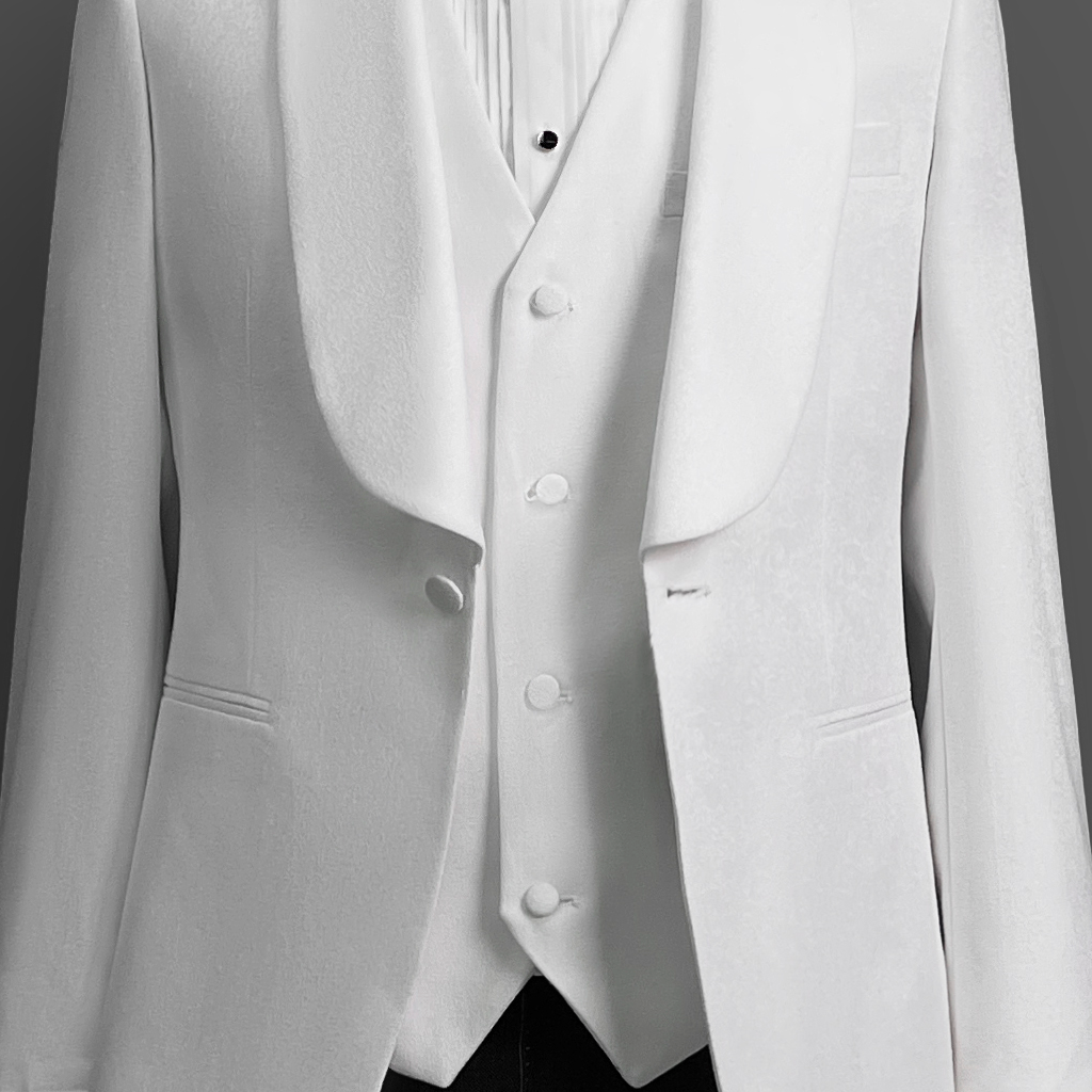 Classy Men's One-Button Tuxedo with Curved Shawl Collar and Dual Rear Vents