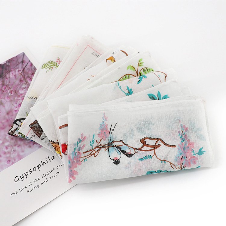 Top Quality 100% Cotton Flower Printed Handkerchief