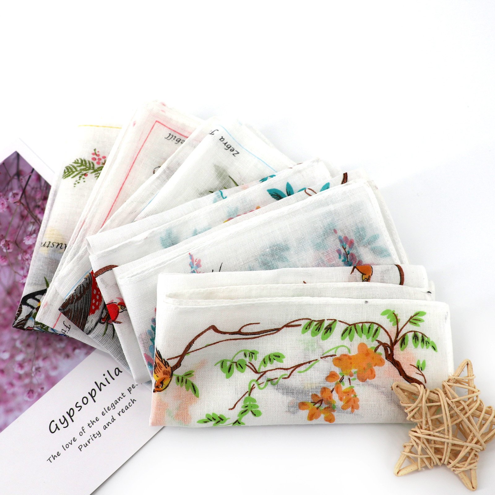 Top Quality 100% Cotton Flower Printed Handkerchief