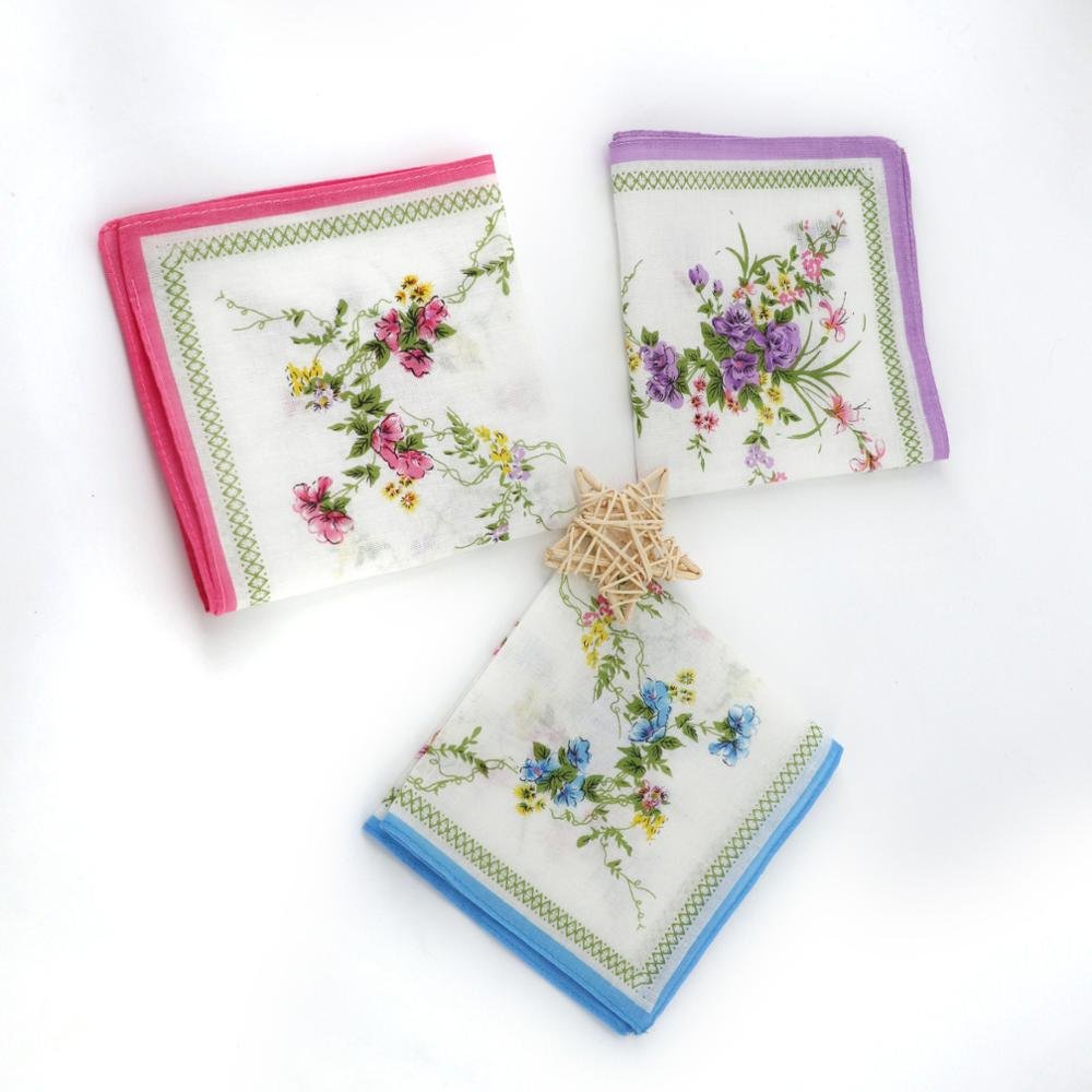 Top Quality 100% Cotton Flower Printed Handkerchief
