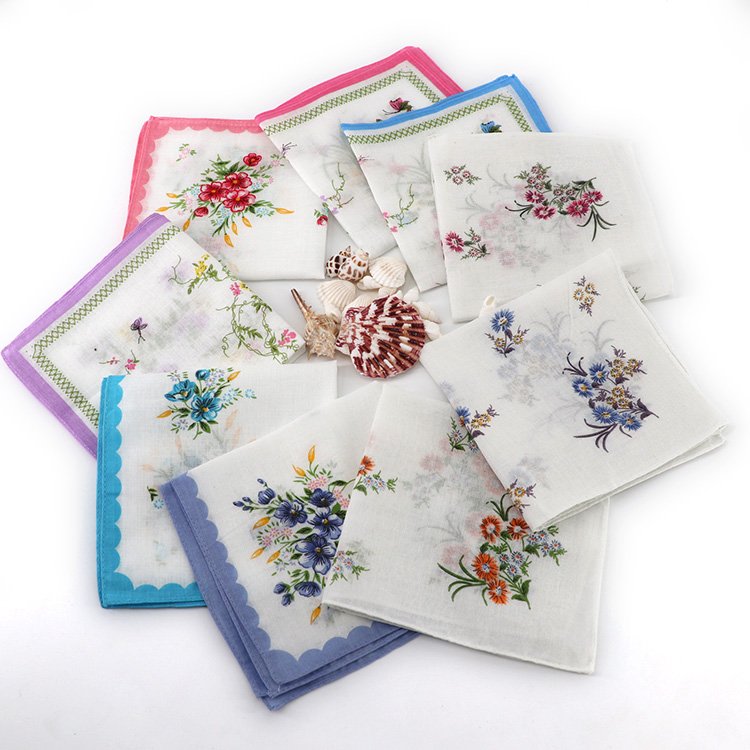 Top Quality 100% Cotton Flower Printed Handkerchief