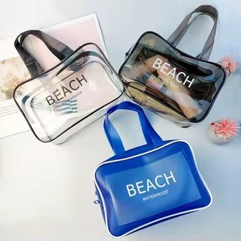 Large Capacity Travel Toiletries Bags Custom Logo Pvc Beauty Swimming Beach Travel Dry Wet Separation