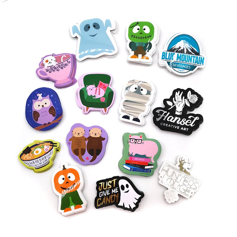 Printed Brand Logo Custom Die Cut Adhesive Paper Stickers