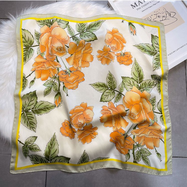 2024 New design women 70*70cm luxury silk square scarves for ladies Square printing handkerchief