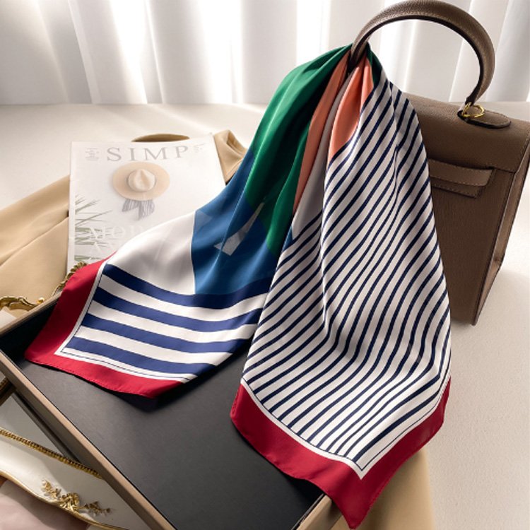 2024 New design women 70*70cm luxury silk square scarves for ladies Square printing handkerchief