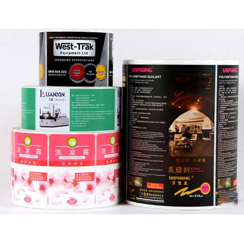 Custom printed roll labels, custom printed roll stickers, adhesive roll label stickers