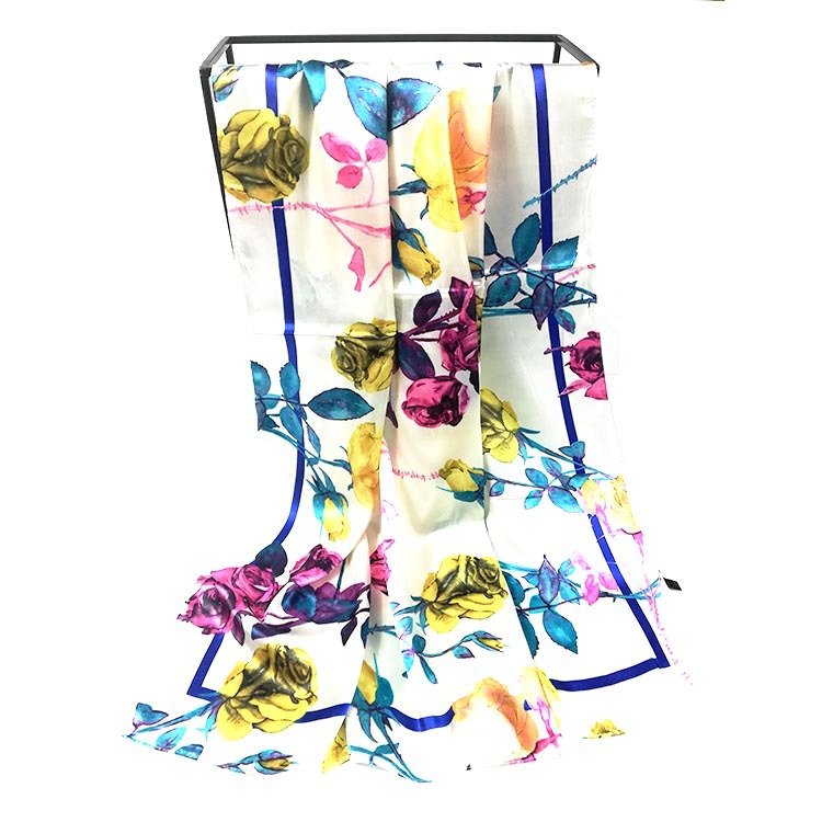 Large Square Silk Satin Scarf Head Neck Scarf Foulard fashion Women's Hair Tie Soft Wrap Handkerchief