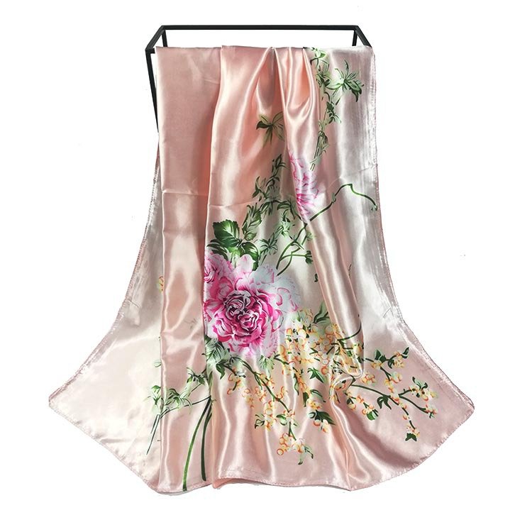 Large Square Silk Satin Scarf Head Neck Scarf Foulard fashion Women's Hair Tie Soft Wrap Handkerchief