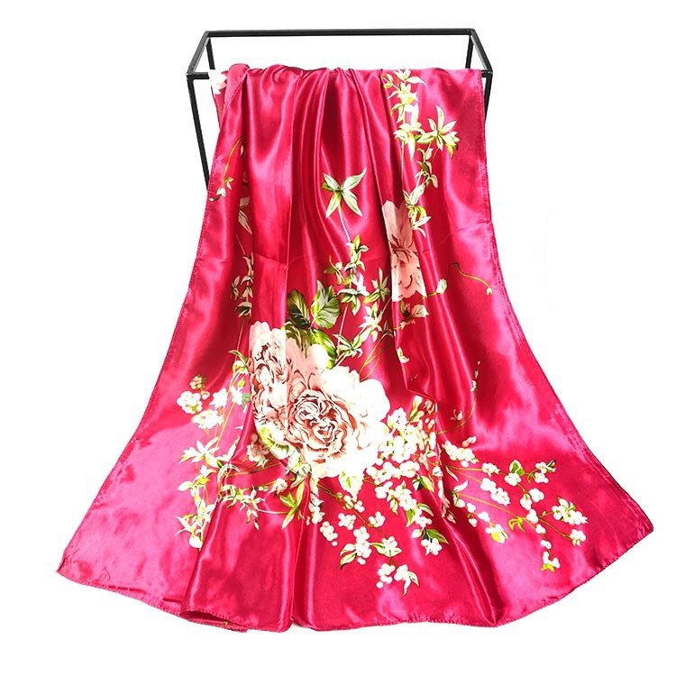 Large Square Silk Satin Scarf Head Neck Scarf Foulard fashion Women's Hair Tie Soft Wrap Handkerchief