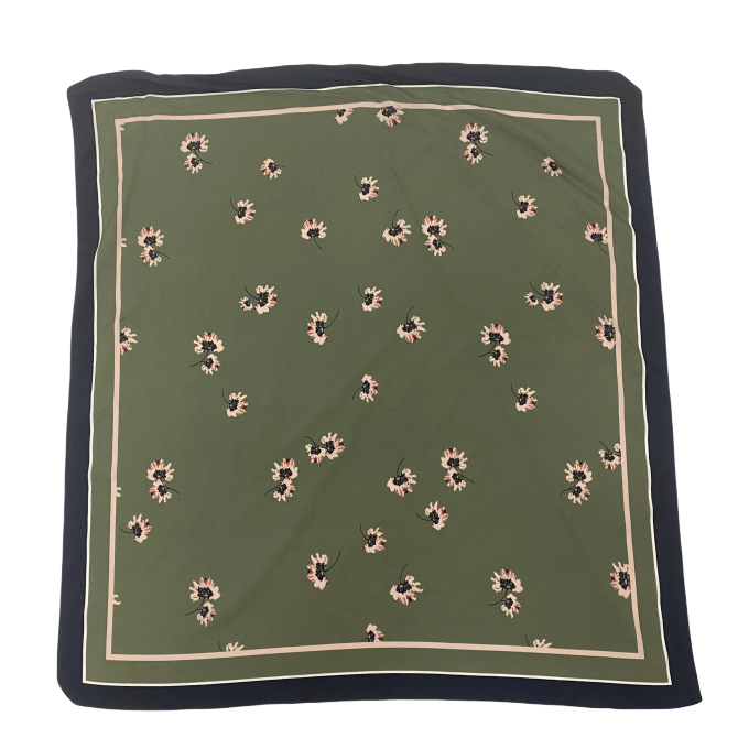 Promotion Ladies Silk Neck Scarf 63*63cm Square Floral Satin Scarf Spring Handkerchief for Women Polyester Scarves