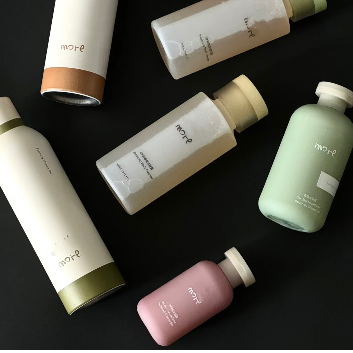 200ml 300ml Environment-friendly Hdpe PS AS Shampoo Foam Bottle Colorful Round Screw Cap Clamshell Bottle Plastic Packaging