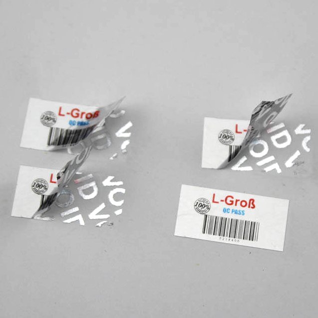 Manufactory Direct Printing Gold Foil Vinyl Labels Packaging Tamper Proof Warranty VOID Adhesive Stickers Supplier