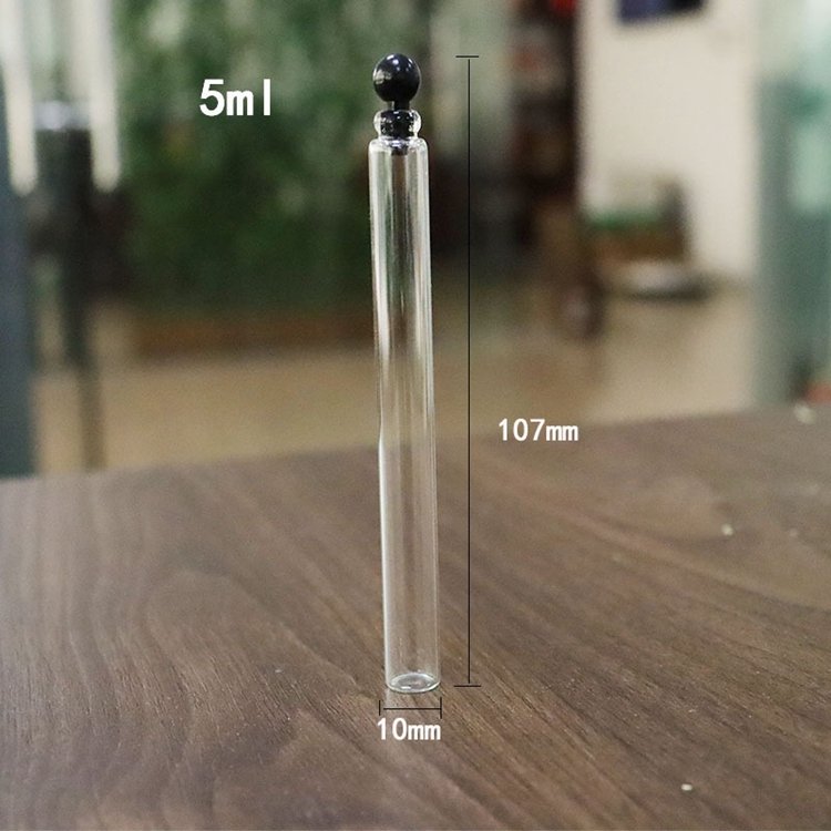 Disposable 1ml/2ml/3ml/5ml Essence Liquid Bottle Press Spray Refill Perfume Bottle Horsetail Cork Bottled With Water