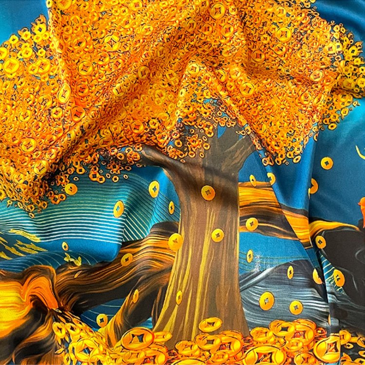 2024 New design woman scarf 70*70cm luxury silk square scarves for ladies Square printing handkerchief