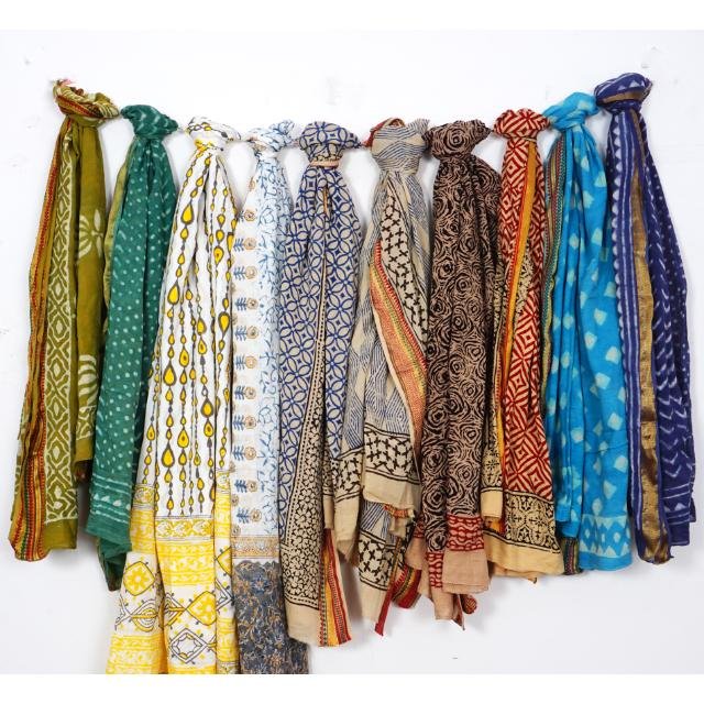Wholesale 100% Cotton Block Print Dabu Sarong Bikini Cover Pareo Handmade Square Scarf & Handkerchief Bagru Print Scarfs