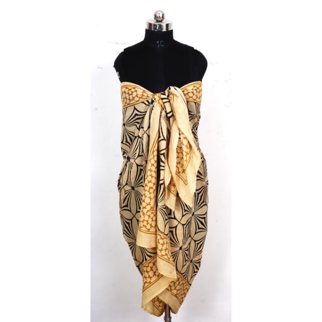 Wholesale 100% Cotton Block Print Dabu Sarong Bikini Cover Pareo Handmade Square Scarf & Handkerchief Bagru Print Scarfs