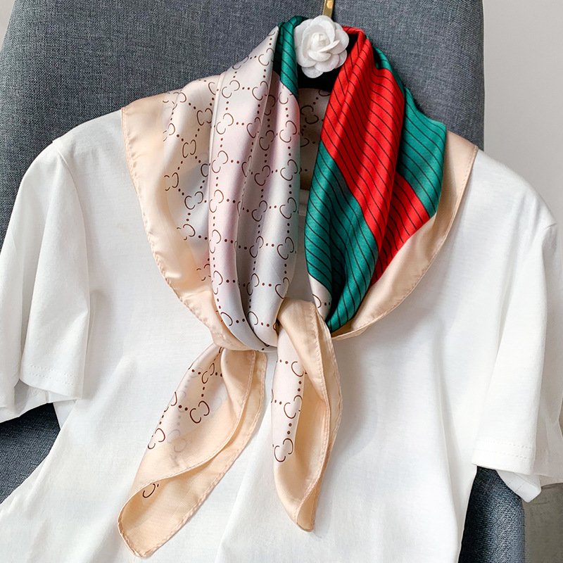 Wholesale 70 Women Scarf Silk Feeling Hair Neck Square Brand Office bandanna muffler Waiter Flight Attendants Handkerchief wrap