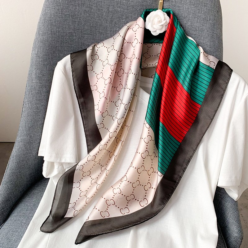 Wholesale 70 Women Scarf Silk Feeling Hair Neck Square Brand Office bandanna muffler Waiter Flight Attendants Handkerchief wrap
